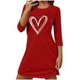 thumbnail image 2 of Valentines Gifts Women's Cotton Nightgowns Oversized Hearts Print 3/4 Sleeve Pajamas Dress Summer Casual Solid Plus Size Comfy Soft Nightshirts Sleepwear Short Sleeve Loungewear Night Gown, 2 of 7