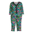 thumbnail image 3 of The Pioneer Woman 3/4 Sleeve V-Neck Top and Cropped Pant Pajama Set, 2-Piece, Women's, 3 of 5