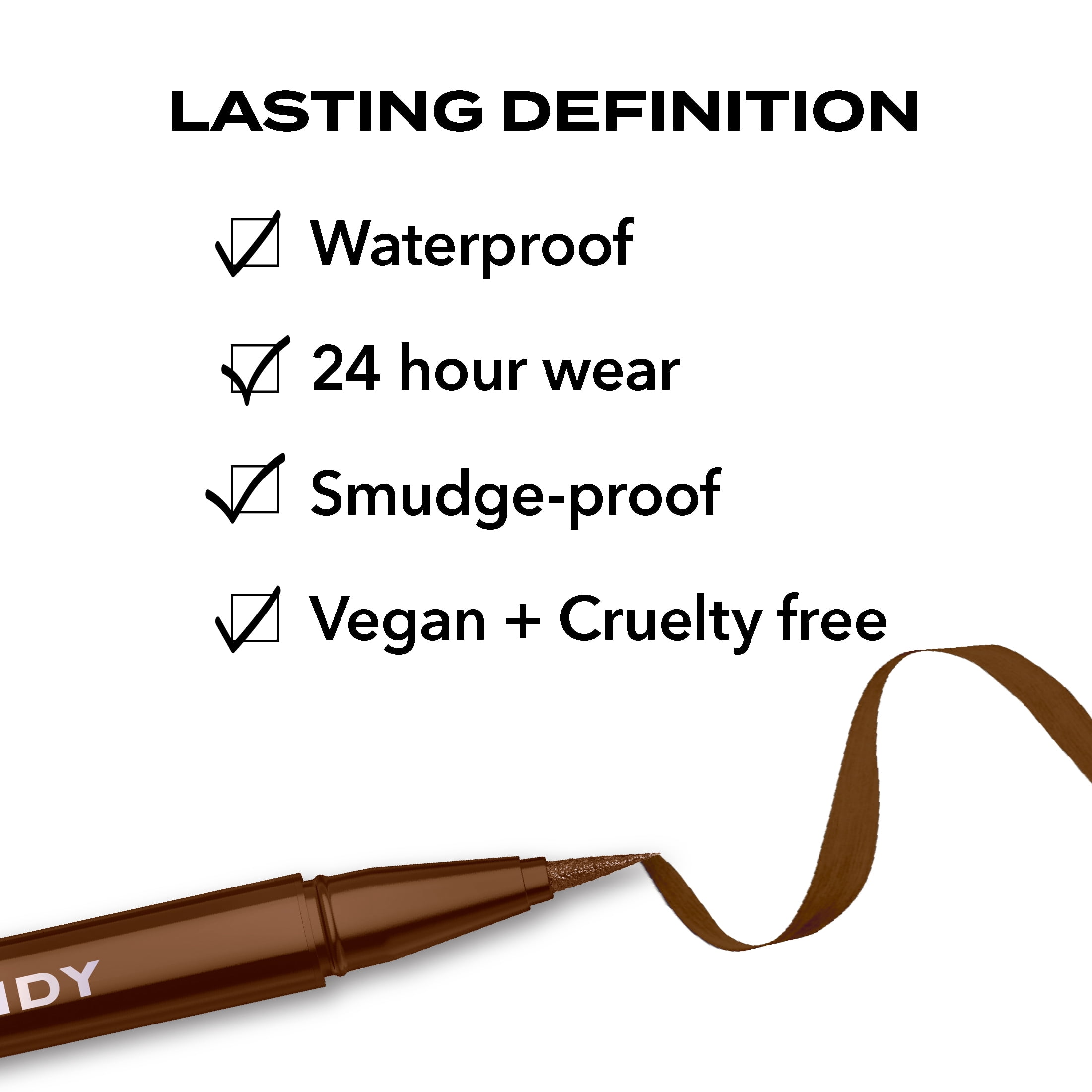 Hard Candy Party Lines Felt Tip Liner, Liquid Eyeliner, Waterproof, Fudging Around, Brown