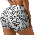 thumbnail image 2 of Fotbe Hand Drawn Snake Seamless Shorts, Womens Workout Shorts High Waist Stretch Booty Short for Gym/Yoga/Running/Biking-X-Large, 2 of 9