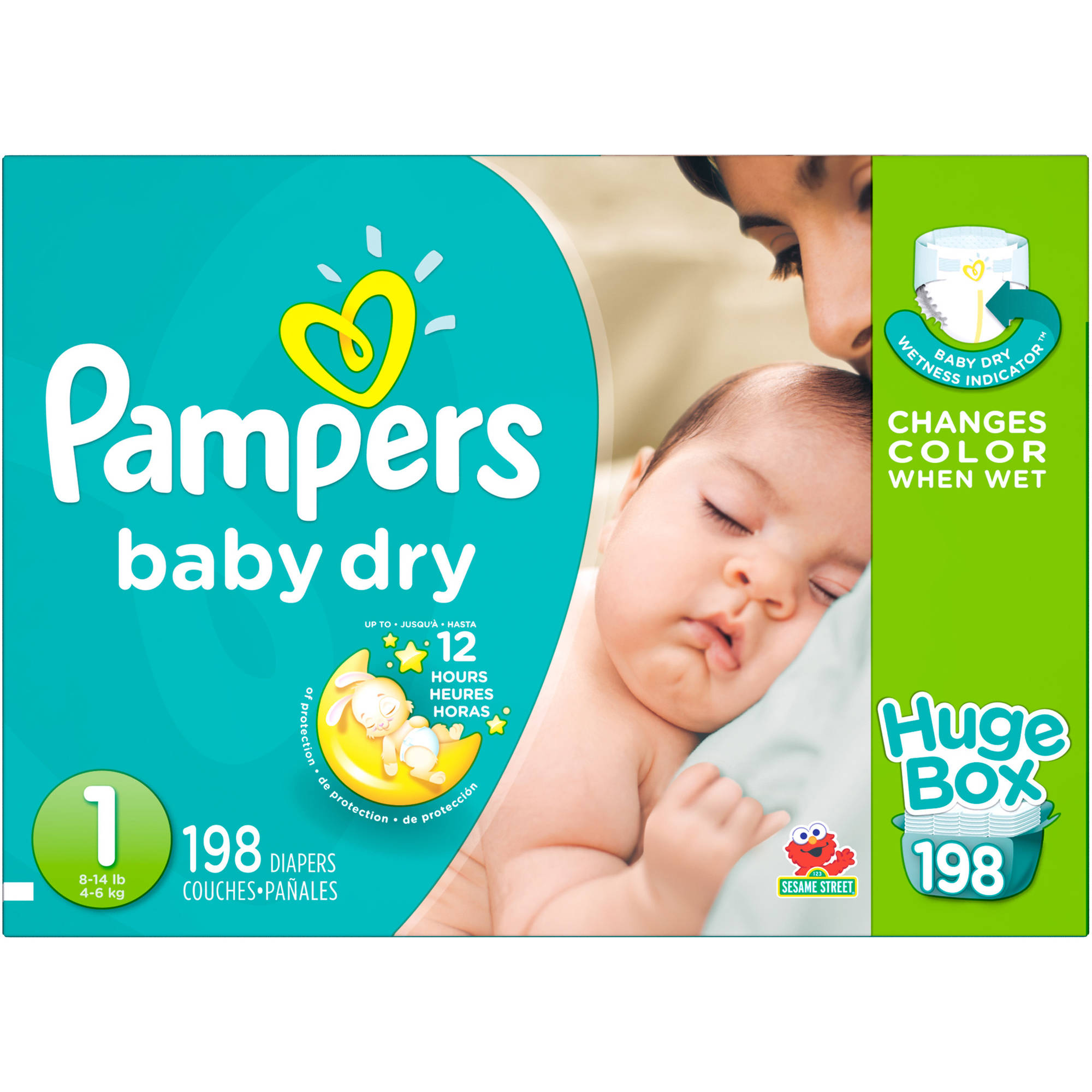 Pampers Baby Dry Diapers, Huge Pack, Size 1, 198 Diapers - image 3 of 8