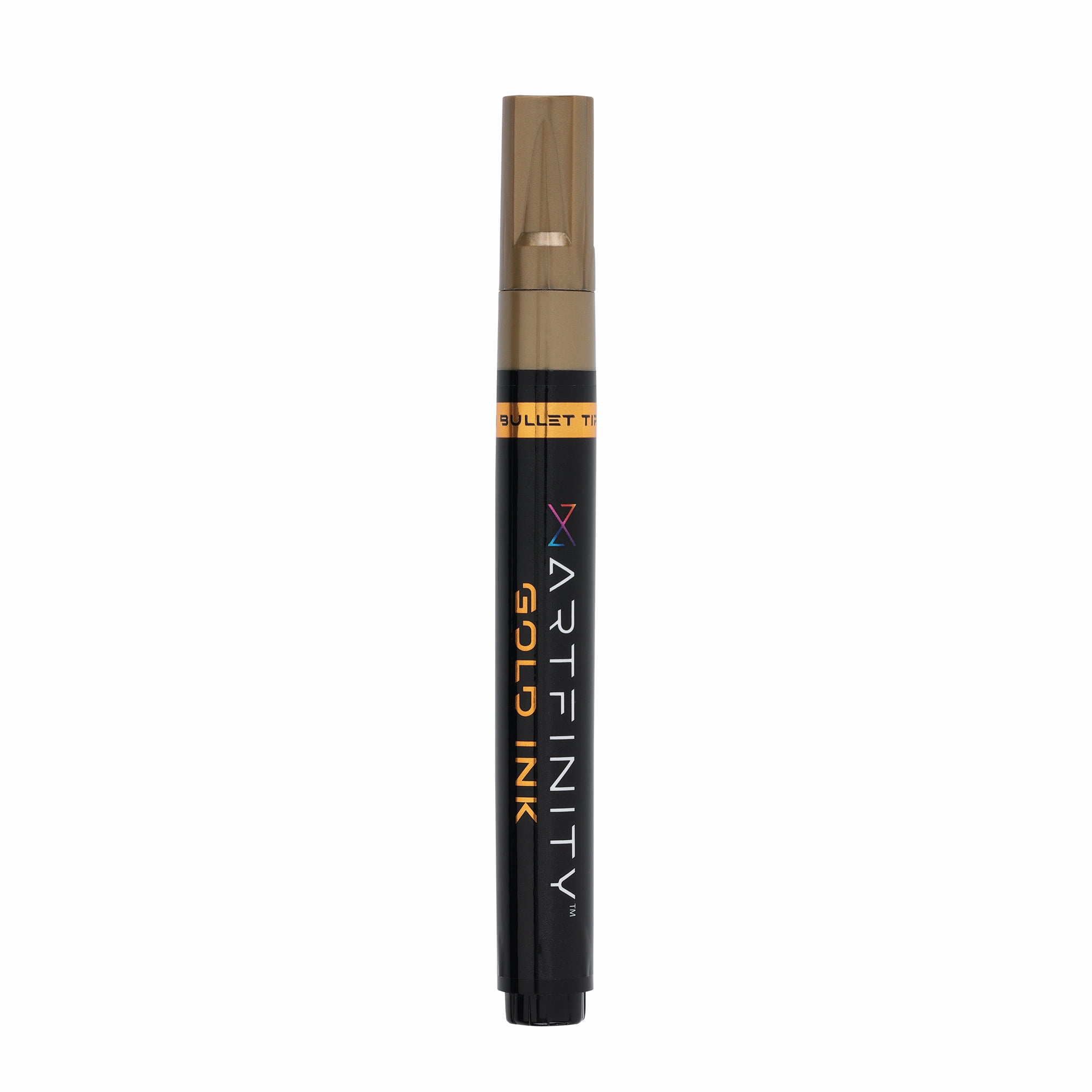 Artfinity Rich Metallic Markers - Professional Metallic Markers for Artists, Drawing, CAlligraphy, & More! - [Gold - 3mm Bullet Nib - 3 Pack]