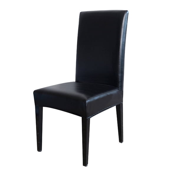 AUQ Chair Cover,PU Furniture Covers,Elegant Chair Covers for Living Room,Soft Office Chair Covers,Cushion Covers for Home,Black