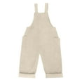 thumbnail image 4 of Bigetiay Little Girls Casual Sleeveless Jumpsuits Casual School Romper Beige Jumpsuit with Pockets for Everyday Wear Kids Clothes Girls Size 4-5 Years, 4 of 9