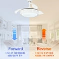 thumbnail image 6 of 36" White Retractable Ceiling Fan Reversible With Remote Control and Light Kit DC Motor, 6 of 9