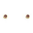 thumbnail image 1 of Solid 14k Yellow Gold 4mm Round Simulated June Simulated Birthstone Cubic Zirconia CZ Bezel Screw Back Womens Stud Earrings, 1 of 2