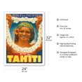 thumbnail image 2 of Tahiti - Pearl of the Pacific - French Settlements - Tahitian Woman with Lei - Vintage Travel Poster by A. Doquene c.1930s - Fine Art Matte Paper Print (Unframed) 24x32in, 2 of 4