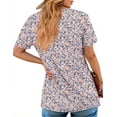 thumbnail image 5 of Fantaslook Women Tunic Tops Casual Henley Short Sleeve Shirts Floral Blouses Loose Summer Tops, 5 of 8