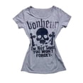 thumbnail image 4 of DHFJKG T Shirts For Women Skull Printed Short Sleeve Summer Slim Fit Stretchy Tee Gothic Clothes, 4 of 4