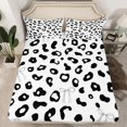 thumbnail image 2 of Homewish Wild Leopard Print Bed Sheets,Ribbon Bow Knot King Sheets,White Black Sheet Set For Girls Kids,Breathable Home Decor,4pcs, 2 of 7