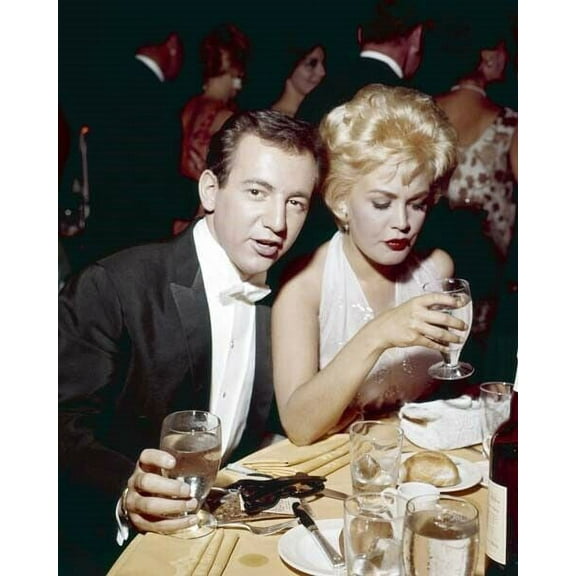 Sandra Dee & Bobby Darin mid 1960's sit at dinner table Hollywood 11x17 poster