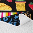 thumbnail image 5 of Manfei Cartoon Cat Kitten Twin Quilt Set, Western Cactus Plant Twin Coverlet Set, Black Orange, 2pcs, 1 Bedspread and 1 Pillowcase, 5 of 7