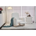 thumbnail image 3 of Cotton Linen Fabric Nursery Rocking Chair With Adjustable Footrest, 3 of 18