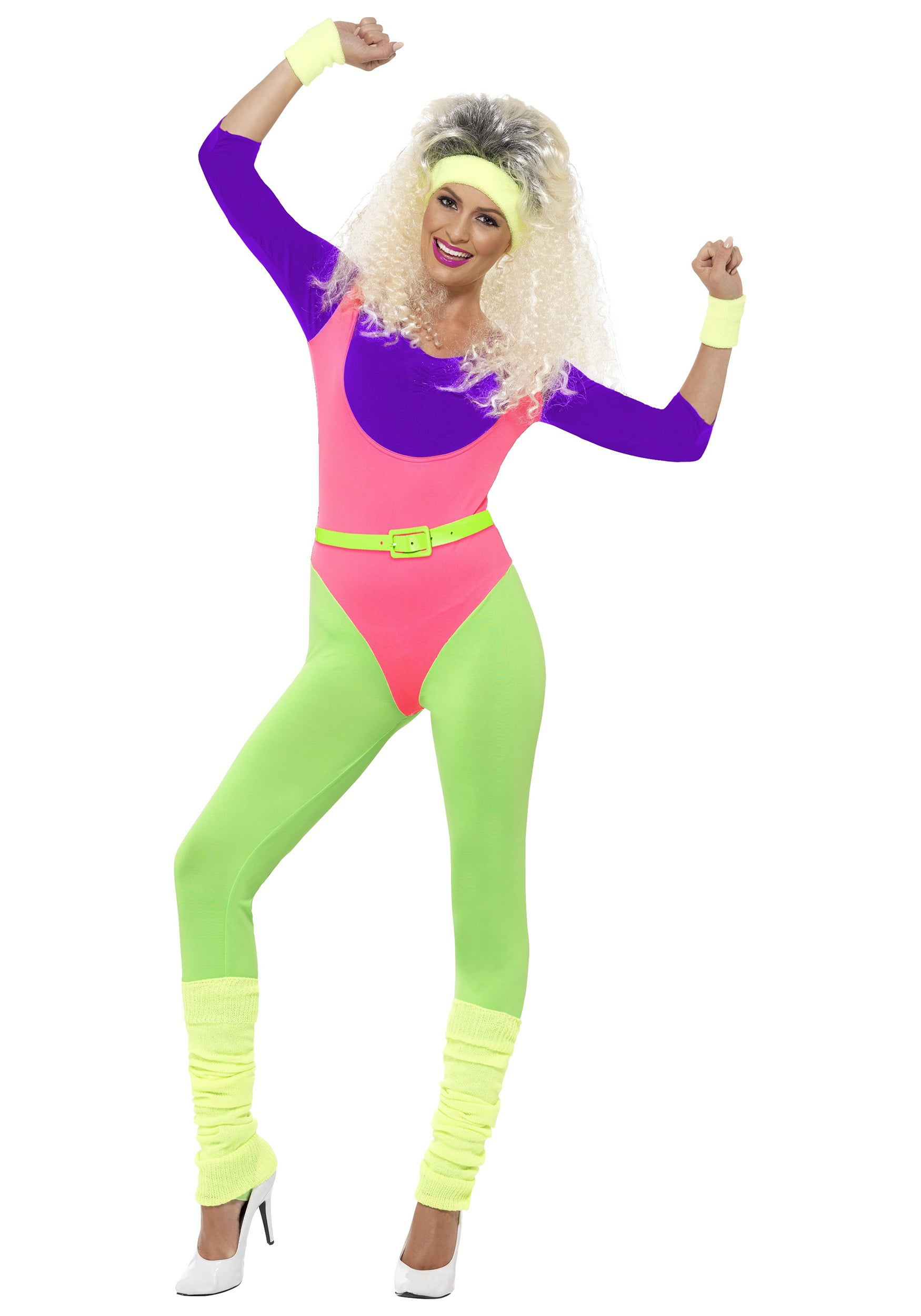 Refreedom Womens 80s Workout Costume Outfit 80s Accessories Set Neon S –  refreedom