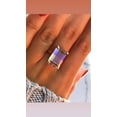 thumbnail image 2 of Ametrine Ring - 92.5 Sterling Silver gold plated Gemstone Ring, Emerald Cut Ametrine Solitaire, Citrine & Amethyst Valentine Gift for Her, Wedding Ring., 2 of 4