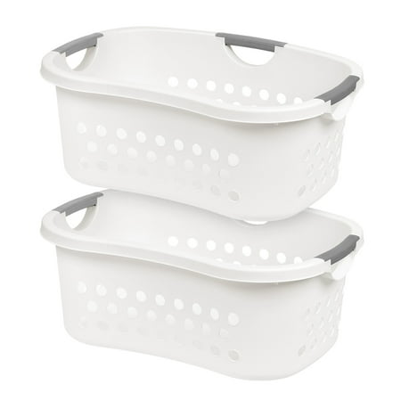 IRIS USA, Comfort Carry Hip Hamper Laundry Basket, White, Set of 2
