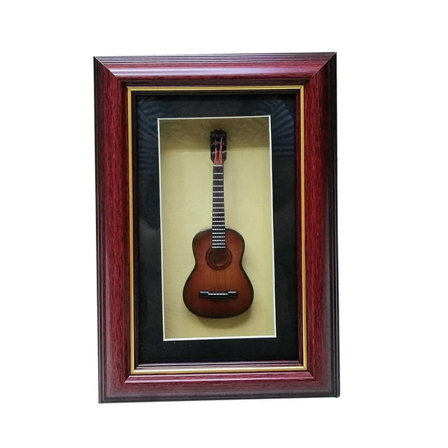 KLKCMS Cadre Photo Cadre Boîte à Ombre Instrument de Musique Support d'Affichage Photo de Bureau pour Guitare