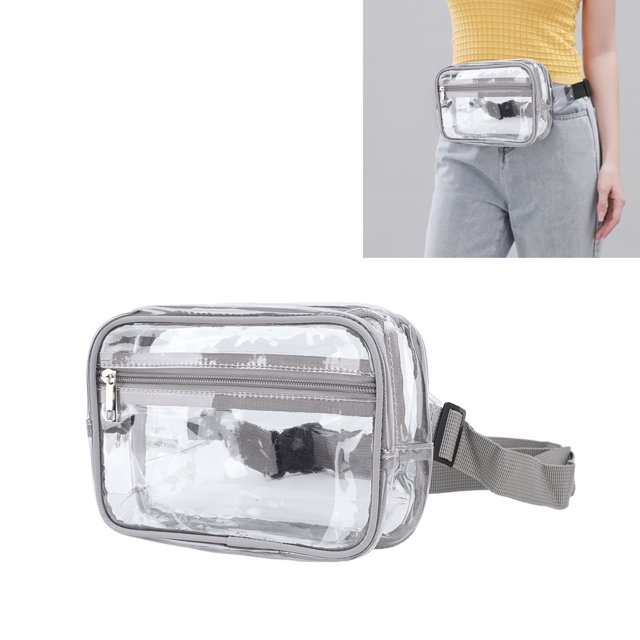 Clear Transparent PVC Waterproof Sling Bag Large Capacity Adjustable Strap Chest Waist Pack for Sports Travel