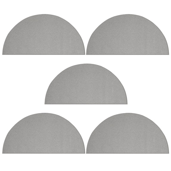 Furnish My Place Abstract Contemporary Striped Pattern Modern Plush Two Tone High Low Pattern Rug Carpet, Pet-Friendly Carpet, Made in USA - Iconic Grey, 18" x 36" Half Round - Set of 5