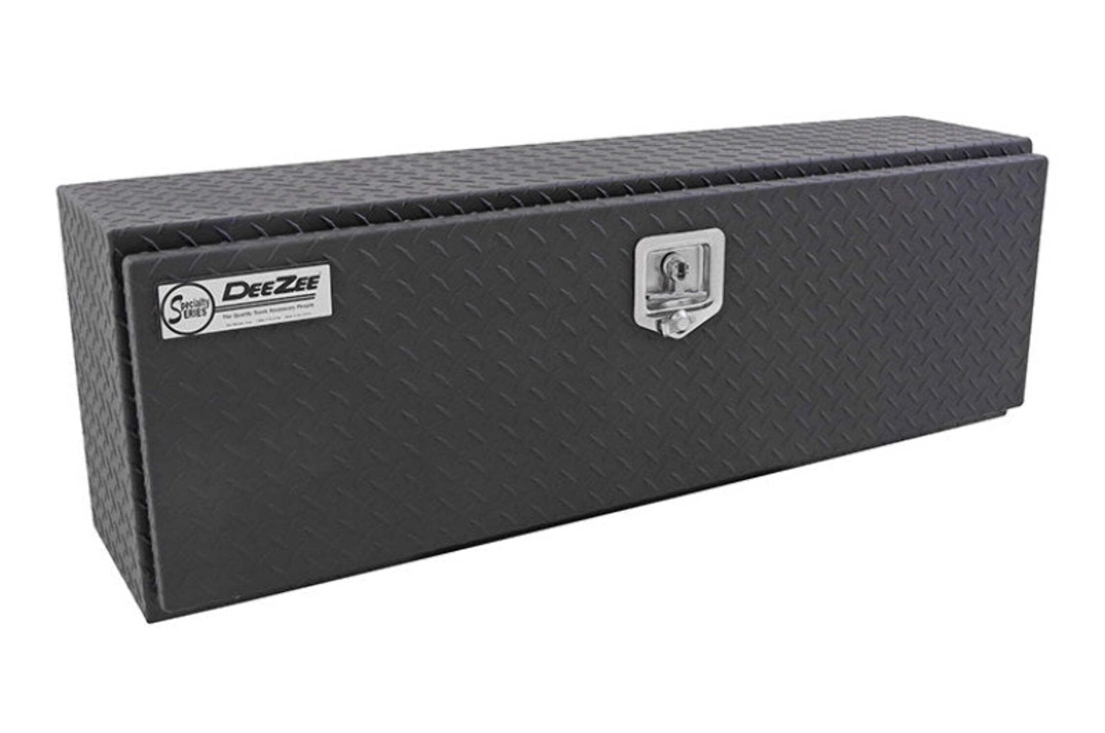 Dee Zee DZ70TB Specialty Series Top Sider Tool Box; Volume 5.33 cu. ft.; L 48 in.. x W 12 in. x H 16 in.; Single Door; Textured Black; Brite-Tread Aluminum;