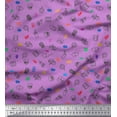 thumbnail image 1 of Soimoi Purple polyester Crepe Fabric Coke,Film Reel & Mask Modern Style Decor Fabric Printed Yard 52 Inch Wide, 1 of 3