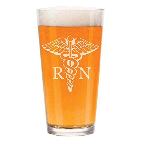 16 oz Beer Pint Glass RN Registered Nurse by