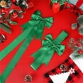 thumbnail image 5 of Large Red Velvet Christmas Bow, Decorative Ribbon for Cabinet Doors, Furniture and Holiday Party Decor, Festive Home Accent(Green), 5 of 7