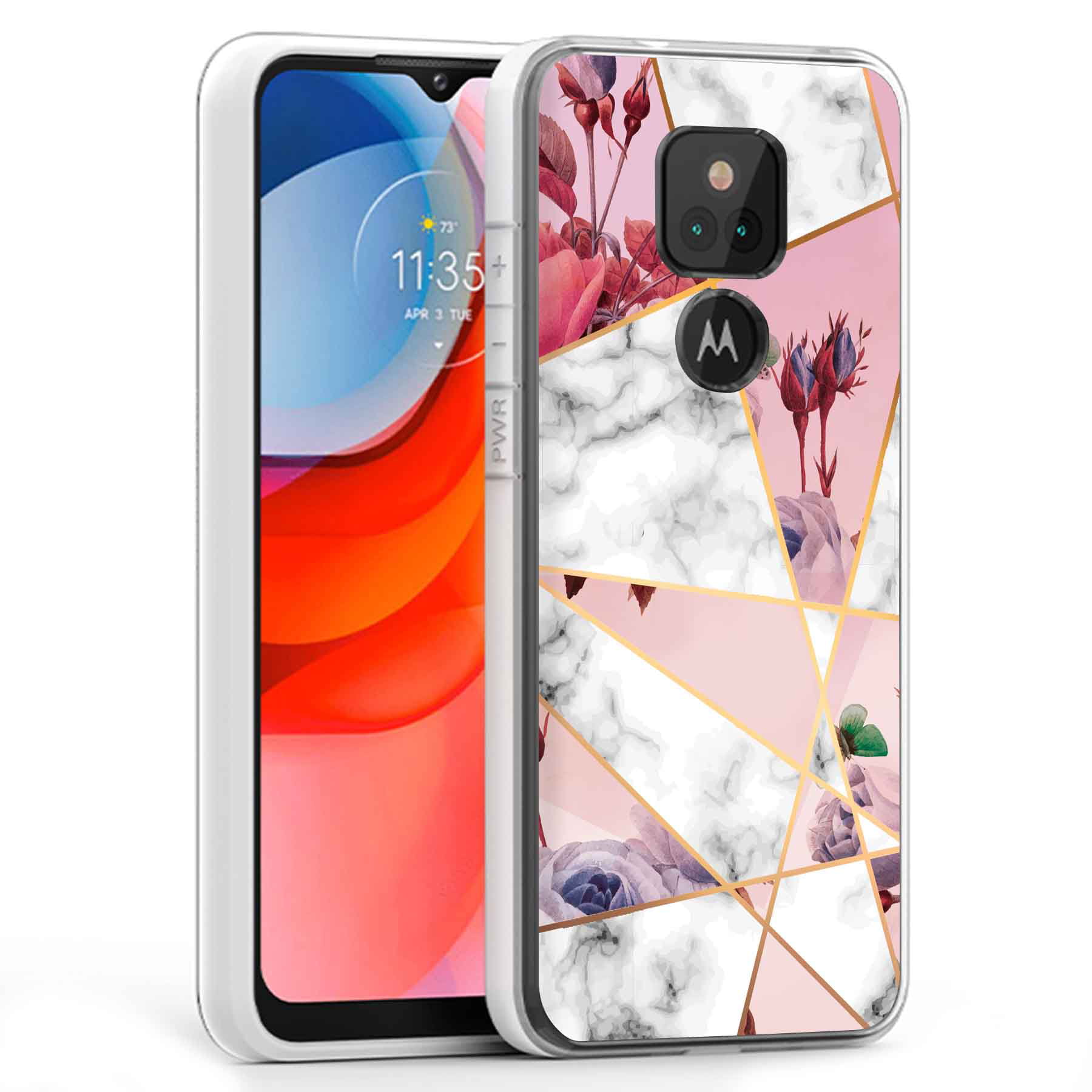 Clear Phone Case Cover Motorola Moto G Play 2021,Moto G Play,Watercolor Design Print,Light,Flexible,ProtectUSA