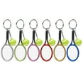 thumbnail image 1 of 6 mini llaveros colgantes de simulación de tenis y raqueta, modelo para bolso, decoración colgante., 1 of 14