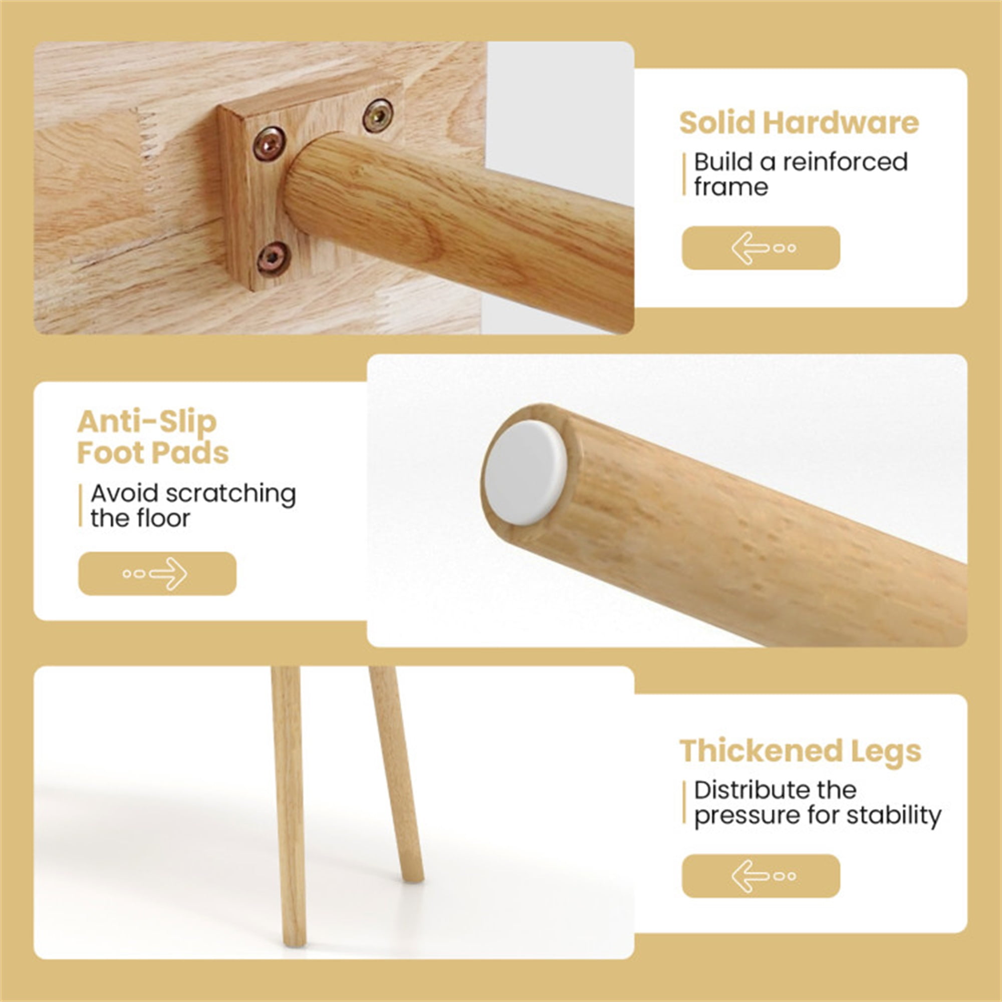 Demi Bonn Bench for 2 with Spindle Back for Kitchen Dining Room Hallway Dining Chairs, Beige