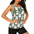 thumbnail image 2 of Womens Workout Tank Tops, Alpaca Faces Racerback Tank Tops Quick Dry Vest Sleeveless Athletic Yoga Gym, 2 of 7