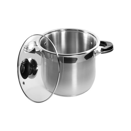 

10 Qt Stock Pot 18/10 Stainless Steel Super Double Capsulated Bottom w/Glass Lid