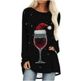 thumbnail image 2 of Wancir Merry Christmas Shirts Women Christmas Long Sleeve Blouse Leopard Print T Shirt Xmas Striped Fall Tee Tops, 2 of 5