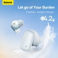 thumbnail image 4 of Baseus Noise Cancelling Wireless Earbuds Bluetooth 5.3 Ear Buds, Airnora 2, Blue, 4 of 17