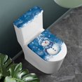 thumbnail image 3 of HELLHERO Blue Christmas Snowman Toilet Cover Soft Toilet Lid Covers Set & 2-Piece Elastic Edge Universal, 3 of 8