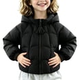 thumbnail image 5 of OGLCCG Hooded Puffer Jackets for Girls Lightweight Warm Quilted Winter Coat for Girls Full Zip Cute Down Jacket with Pockets(Black,3-4 Years), 5 of 6