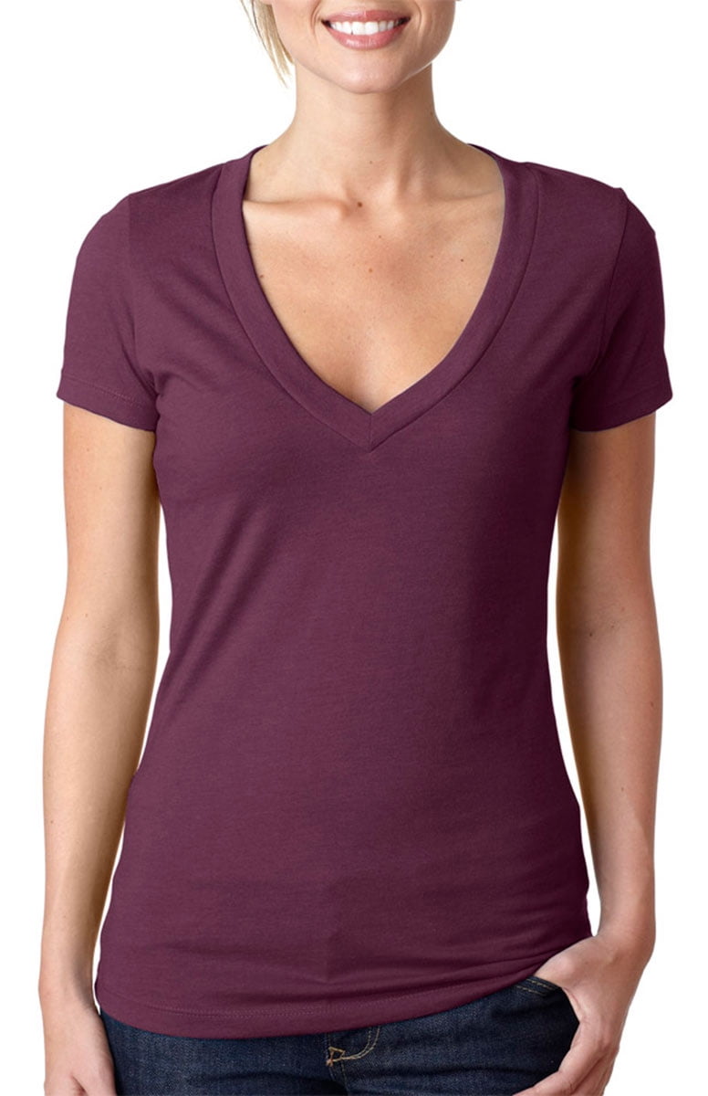 Next Level Womens CVC Deep V-Neck T 