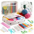 thumbnail image 1 of EASTIN 59 Pcs Include 5 Skeins Yarn Hooks Needles Storage Bag Crochet Kit with Knitting Accessories Set for Beginners Gift Freeshipping, 1 of 7