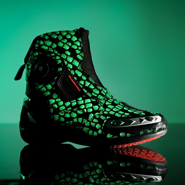 Botas de Moto para Todo el Año, Calzado de Cuero para Motociclistas,Color luminoso-37