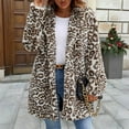 thumbnail image 4 of Women's Jackets Autumn Winter Leopard Coats Loose with Pockets, 4 of 9