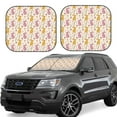 thumbnail image 2 of Picia Yellow Pueple Rabbit 2 Piece Car Windshield Sun Shade Foldable | Foldable Sun Shield for Front Window Blocks UV Rays and Keeps Your Vehicle Cool-Small, 2 of 7