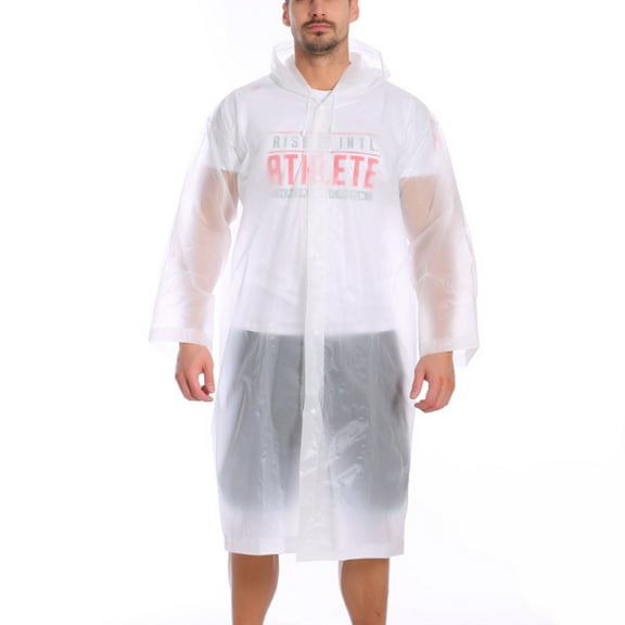 Masteelf 2-Pack Transparent Rain Poncho with Hood, Lightweight Travel Raincoat for Men and Women