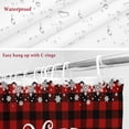 thumbnail image 6 of Shower Curtain 48"W x 72"L Merry Christmas Snowflakes Red Plaid Fabric Shower Curtains Set with Hooks Water Repellent Bathroom Curtains Machine Washable Bathroom Accessories, 6 of 7