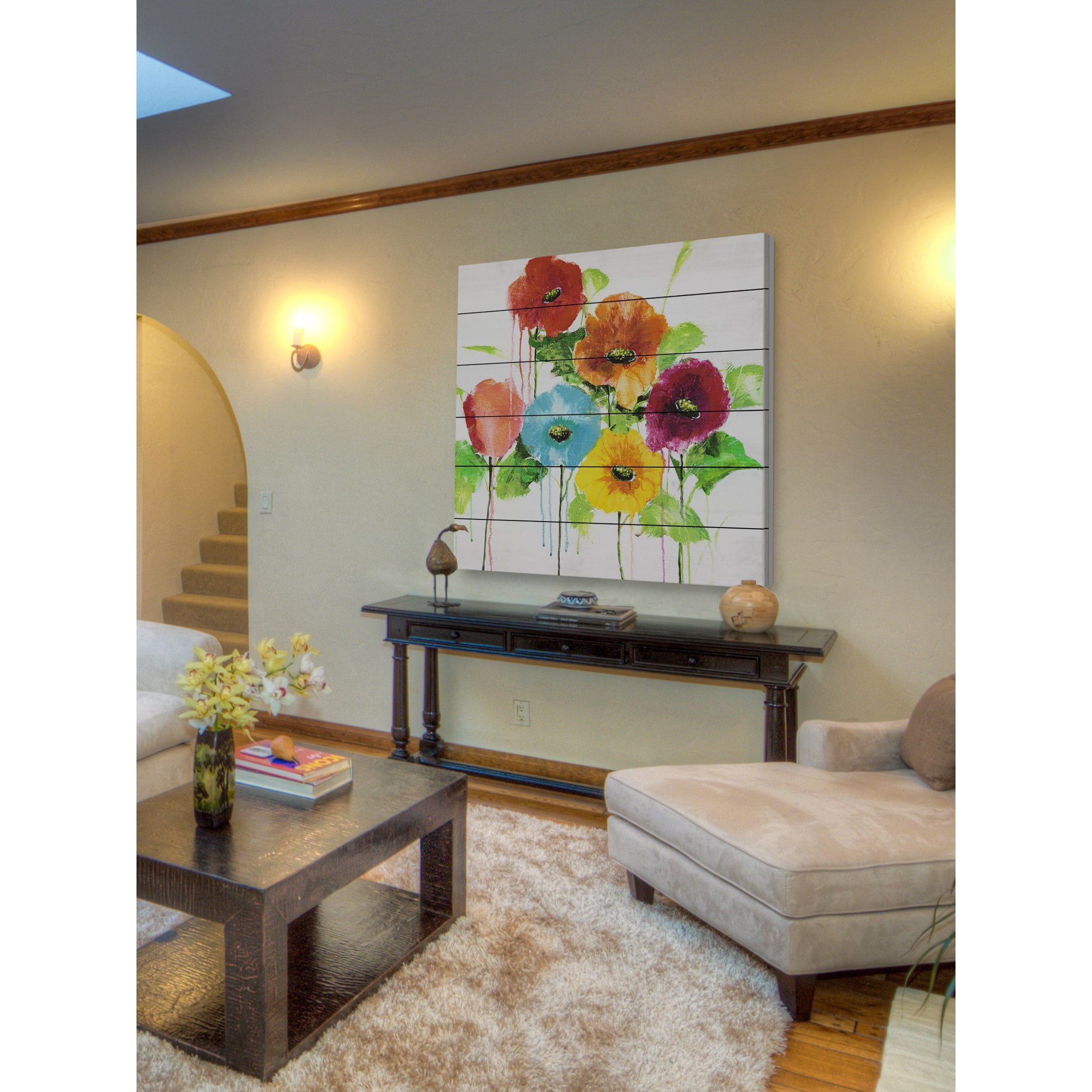 Marmont Hill - "Cheery Bloomers II" by Julie Joy Painting Print on White Wood
