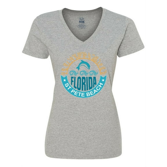 Inktastic St Pete Beach Florida Trip Women's V-Neck T-Shirt