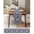 thumbnail image 3 of nqOlkjepod Orange Blue Boho Table Runner 72 Inches Long Farmhouse Dress Scarves, Ethnic Geometric Middle Century Art Dining Tablerunner for Coffee Table/Kitchen Island/Party Décor, 18" x 72", 3 of 8