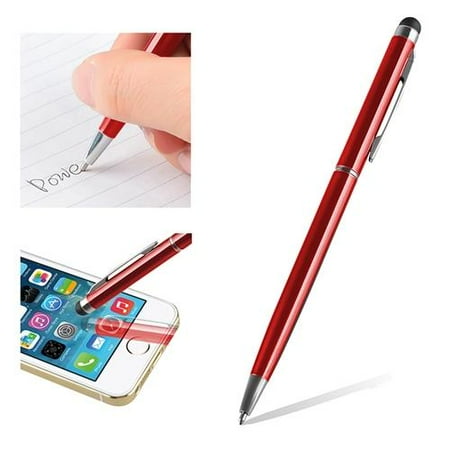 Insten Red 2-in-1 Capacitive Stylus with Ball Point Pen For Tablet Smartphone Universal iPhone 7 6 Plus 5.5