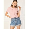 thumbnail image 3 of INSPIRE CHIC Women's Vintage Sweet Doll Collar Button Down Soft Shirt, 3 of 4