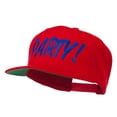 thumbnail image 2 of Flat Bill Party Embroidered Cap - Red OSFM, 2 of 5