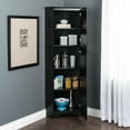 thumbnail image 2 of Prepac Elite Tall 2-Door Corner Storage Cabinet, Black, 2 of 7